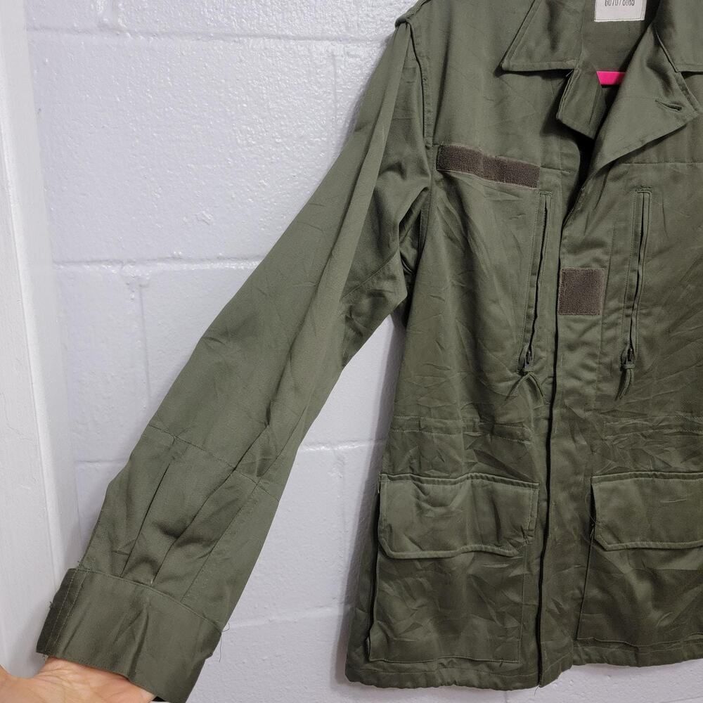 Vintage French Army Field Jacket Canvas Pockets Fits S/M Military - Picture 7 of 10